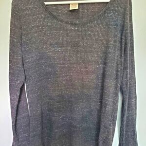 Faded Glory Women's Charcoal Long Sleeve Thermal Like Top